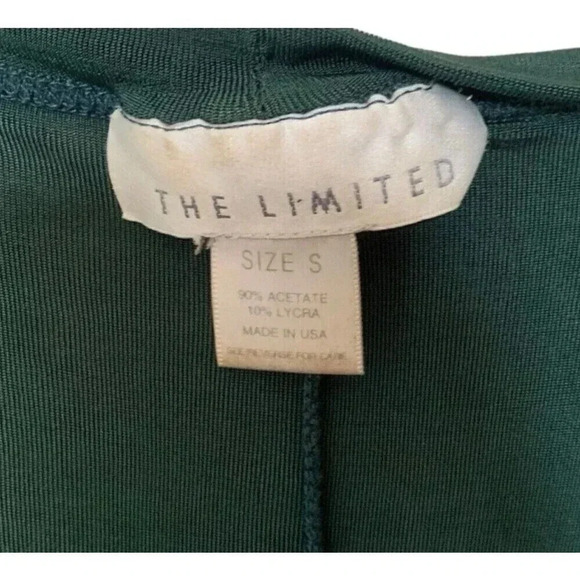 Vintage 90s Stretch Vest Sleeveless Cardigan Womens Size Small Dark Green Button - Picture 5 of 6